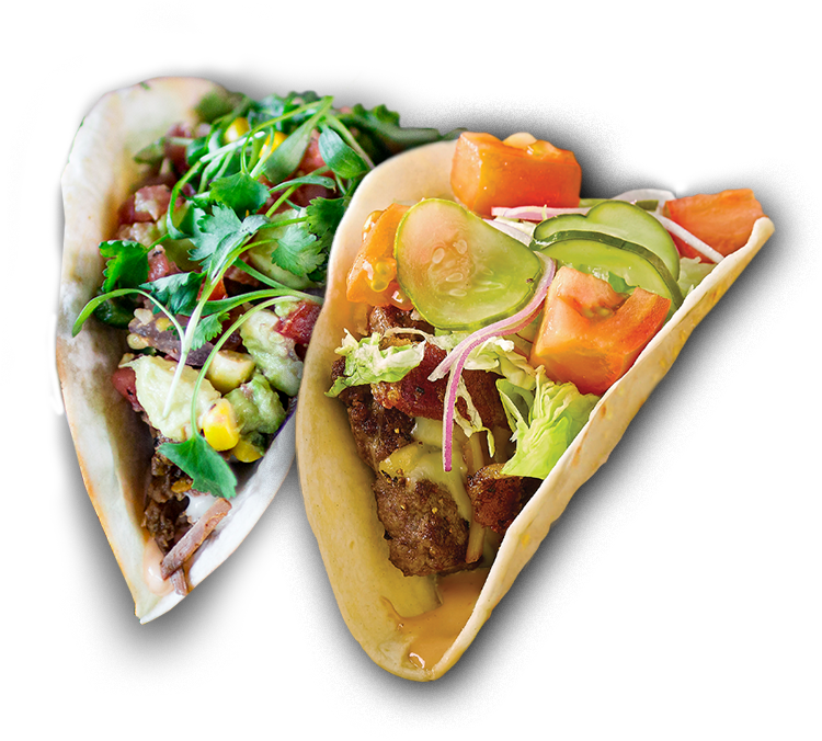 Close-up of two tacos