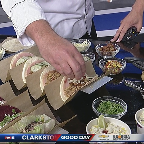Chef preparing tacos