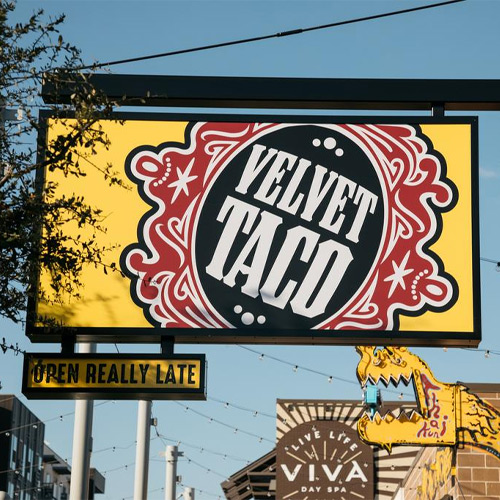 Large Velvet Taco sign